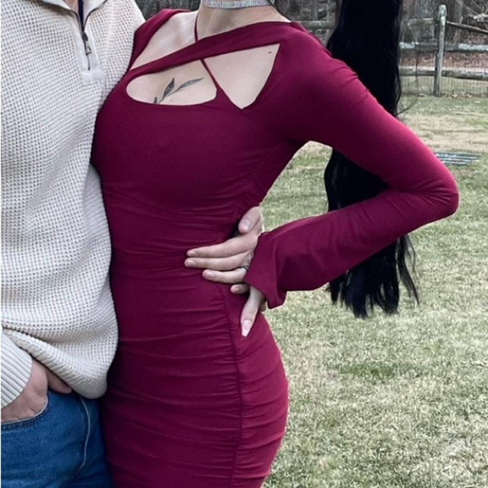 OH POLLY Burgundy Mini dress